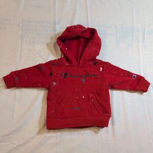 Baby Champion pullover 3 to 6 months Red Paint Splatter Pattern